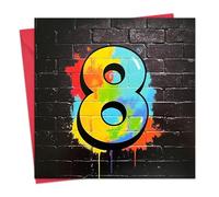 Twizler Carte d'anniversaire 8 ans pour garçons - Carte d'anniversaire pour enfants de 8 ans - Adolescent