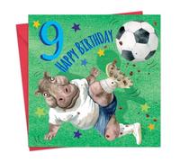 Twizler Carte d'anniversaire 9 ans pour garçon Motif football