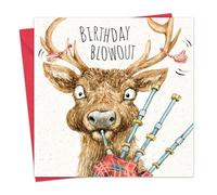 Twizler Carte d'anniversaire amusante - Cerf écossais - Carte d'anniversaire pour homme - Carte d'anniversaire pour homme, fils, frère, carte d'anniversaire pour mari, petit ami, partenaire, ami -