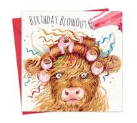 Twizler Carte d'anniversaire amusante pour femme - Vache des Highlands écossaise - Carte d'anniversaire humoristique pour elle - Pour maman, fille, sœur, épouse, petite amie, amie - Écosse