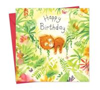 Twizler Carte d'anniversaire avec un joli bébé singe - Carte d'anniversaire mignonne - Carte d'anniversaire pour fille - Carte d'anniversaire pour garçon