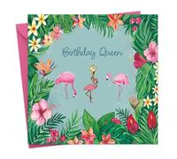 Twizler Carte d'anniversaire et cadeau en un avec breloque flamant rose amovible - Carte d'anniversaire pour femme, maman, sœur, fille, épouse, partenaire, amie, tante, nièce