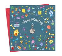 Twizler Carte d'anniversaire pour chien et cadeau en un avec breloque patte détachable - Carte d'anniversaire pour femme, maman, sœur, fille, épouse, partenaire, amie, tante, nièce