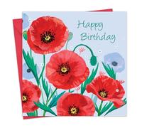 Twizler Carte d'anniversaire pour femme - Coquelicots - Carte d'anniversaire florale pour elle