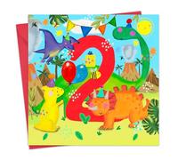 Twizler Carte de 2e anniversaire pour garçons - Dinosaures - Carte d'anniversaire pour 2 ans - Carte d'anniversaire pour garçon - Carte d'anniversaire pour fils de 2 ans - Carte d'anniversaire pour