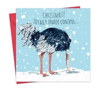 Twizler Carte de Noël amusante autruche - Carte de Noël amusante - Carte de Noël pour femme - Carte de Noël pour femme, maman, fille, petite amie, partenaire, sœur, grand-mère, tante, amie