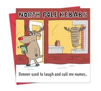 Twizler Carte de Noël amusante Donner Kebab - Cartes de Noël amusantes - Carte de Noël pour homme - Carte de Noël pour homme, mari, papa, fils - Carte de Noël pour femme, maman, fille