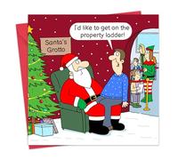 Twizler Carte de Noël amusante - Échelle de propriété - Cartes de Noël amusantes - Cartes de Noël amusantes pour homme, mari, papa, fils - Noël pour femme, maman, fille