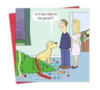 Twizler Carte de Noël amusante pour chien - Trouble d'arbre - Carte de Noël de la part du chien - Carte de Noël pour homme pour lui, mari, papa, fils - Noël amusant pour femme, maman, fille