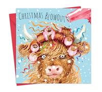 Twizler Carte de Noël amusante pour elle - Vache des Highlands écossaises - Cartes de Noël amusantes - Écosse pour femme, maman, fille, amie