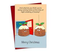 Twizler Carte de Noël amusante - Puddings de Noël - Carte humoristique Merry Christmas - Intérieur vierge