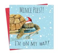 Twizler Carte de Noël amusante tortue - Cartes de Noël amusantes - Carte de Noël pour homme pour lui, mari, papa, fils - Carte de Noël pour femme, maman, fille