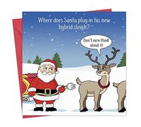 Twizler Carte de Noël avec traîneau hybride - Carte de Noël drôle - Carte de Noël - Carte de Noël - Carte de Noël pour femme - Carte de Noël pour homme