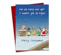 Twizler Carte de Noël humoristique - Livraison du Père Noël - Carte humoristique Merry Christmas - Intérieur vierge