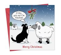 Twizler Carte de Noël joyeux avec Antiques de berger - Carte de Noël drôle - Carte de Noël - Carte de Noël - Carte de Noël pour femme - Carte de Noël pour homme