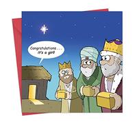 Twizler Carte de Noël « Merry Christmas » avec confusion des hommes sagés - Carte de Noël amusante - Carte de Noël pour femme - Carte de Noël pour homme