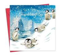 Twizler Carte de Noël pour petite-fille - Pingouins - Cartes de Noël pour petite-fille