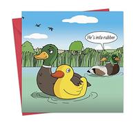 Twizler Carte humoristique avec canard en caoutchouc - Carte vierge - Carte d'anniversaire - Carte humoristique - Carte de fête des mères - Carte de fête des pères - Carte de Saint-Valentin