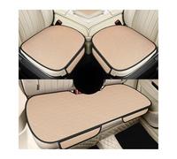 TWMEU Housses Siège Voiture Coussin Siège Respirant Soie Glacée Antidérapant Et Résistant À l'usure Soie Glacée Couleur Unie Universelle avec La Plupart Housses Siège De Voiture(Beige Three-Piece)