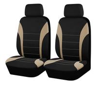 TWMEU Housses Siège Voiture Universelles Polyester avec La Plupart des SUV Et Camions avec Airbag Compatibles Housse De Siège Intérieure Housses Siège De Voiture(Beige 2 Seat)