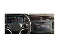 TWMEU Navigation Protection D'écran Pour VW Pour Tiguan Pour Pour Line 2021 Voiture Navigation Verre Trempé Écran LCD Film Protection Garde Tableau Bord Protecteur Écran Film(Gps and instrument)