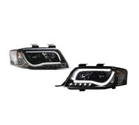 TWMEU Phare Feux Avants Pour A6 2001-2004 Ensemble De Phares Guide De Lumière Modifié LED Lentille En Œil De Larme Ensemble De Phares Au Xénon Phare Avant