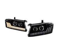 TWMEU Phare Feux Avants Pour Mitsubishi Pour Pajero V73 V77 V75 2004-2016 Phares LED Clignotants Feux De Route Lentille De Projecteur Angel Eye Phare Avant(RHD)