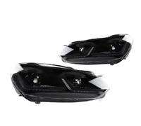 TWMEU Phare Feux Avants Pour VW Pour Golf 6 2009-2012 Phares LED Feux De Jour Feux De Signalisation Halogène Uniquement Phare Avant(All LED Black)