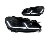 TWMEU Phare Feux Avants Pour VW Pour Golf 6 R20 MK6 2009-2012 Phares LED Feux De Jour Double Projecteur Accessoires De Voiture Modifiés Phare Avant(Xenon RHD,Black Set)