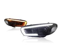 TWMEU Phare Feux Avants Pour VW Pour Scirocco 2009-2017 Phares De Voiture À LED Clignotants Dynamiques DRL Modifiés Accessoires Automobiles Phare Avant(For Halogens)