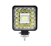 TWMEU Phares Antibrouillard Auto Phare De Travail LED 99 W 123 W Barre LED Ronde Et Carrée De 4 Pouces Projecteur Antibrouillard 12 V 24 V Tout-terrain 4x4 1/2/4 Pièces(1Pcs Square 123W)