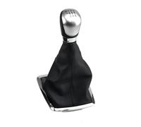 TWMEU Vitesses Pommeau Pour Ford Pour Focus 2 MK2 2005 2006 2007 2008 Pommeau Levier Vitesse 5/6 Vitesses Petit Cadre Soufflet Poignée Housse En Cuir Pommeau Levier(Silver 6 Speed)
