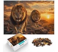 Two Angry Lions Puzzle 1000 Pièces, Cadeau Nouvel an, 1000pcs (70x50cm) | Pour les w nds d'hiver : ce puzzle 1000 pièces adulte offre une activité calme entre deux moments festifs.