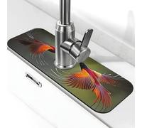 Two Birds are Looking at Each Other Tapis de robinet anti-éclaboussures pour évier de cuisine, poignée de robinet attrape-gouttes pour salle de bain (38,1 x 14 cm)