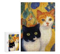 Two Cats in Flowers Puzzle 1000 Pièces Educa Jouet en Bois Cadeau Unique Décoration Intérieure Jeu Éducatif Challenge Toy Adultes Et Enfants À Partir De 14 Ans 300 PCS