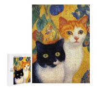Two Cats in Flowers Puzzle 1000 Pièces Educa Jouet en Bois Cadeau Unique Décoration Intérieure Jeu Éducatif Challenge Toy Adultes Et Enfants À Partir De 14 Ans 500 PCS