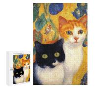 Two Cats in Flowers Puzzle 1000 Pièces Educa Jouet en Bois Cadeau Unique Décoration Intérieure Jeu Éducatif Challenge Toy Adultes Et Enfants À Partir De 14 Ans 1000 PCS