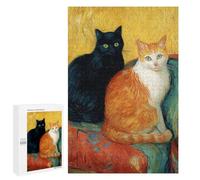 Two Cats on A Chair Painting -1 Puzzle 1000 Pièces Educa Jouet en Bois Cadeau Unique Décoration Intérieure Jeu Éducatif Challenge Toy Adultes Et Enfants À Partir De 14 Ans 1000 PCS