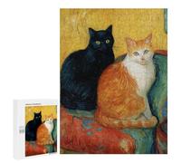 Two Cats on A Chair Painting Puzzle 1000 Pièces Educa Jouet en Bois Cadeau Unique Décoration Intérieure Jeu Éducatif Challenge Toy Adultes Et Enfants À Partir De 14 Ans 500 PCS