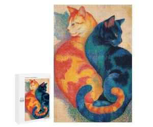 Two Cats Painting Puzzle 1000 Pièces Educa Jouet en Bois Cadeau Unique Décoration Intérieure Jeu Éducatif Challenge Toy Adultes Et Enfants À Partir De 14 Ans 1000 PCS