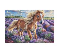 Two Cheval en Courses 1000 Pièces Puzzle Créatif en Carton Rigide sans Déformation Difficulté Moyenne Activité Manuelle Loisir Créatif Cadeau Créatif Anniversaire 1000 PCS/75x50cm