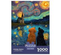 Two Chiens Puzzle 1000 Pièces Educa Jouet Cadeau Unique De l'art De La Décoration intéressant Jeu Éduchatif Challenge Toy pour Adultes Et Enfants À Partir De 12 Ans 70x50cm/1000pcs