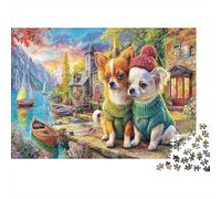 Two Chihuahuas Puzzle À Assembler 1000 Pièces Papier Recyclé Rural Scenery Puzzles À Assembler Jeu Éducatif Challenge Fun Jeu De Famille pour Adultees and Age 10 52x38cm/1000pcs