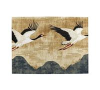 Two Cranes Are Flying Puzzle en bois de 500 pièces pour adultes Puzzle stimulant pour taille de jeu 38,1 x 51,8 cm