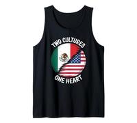 Two Cultures One Heart Drapeau USA Mexique Unity Art Femmes Hommes Débardeur