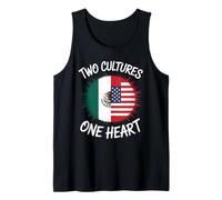 Two Cultures One Heart Drapeau USA Mexique Unity Art Femmes Hommes Débardeur