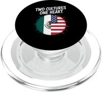 Two Cultures One Heart Drapeau USA Mexique Unity Art Femmes Hommes PopSockets PopGrip pour MagSafe
