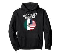 Two Cultures One Heart Drapeau USA Mexique Unity Art Femmes Hommes Sweat à Capuche