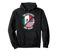 Two Cultures One Heart Drapeau USA Mexique Unity Art Femmes Hommes Sweat à Capuche