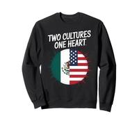 Two Cultures One Heart Drapeau USA Mexique Unity Art Femmes Hommes Sweatshirt